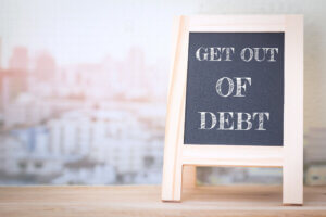 Get out of debt sign